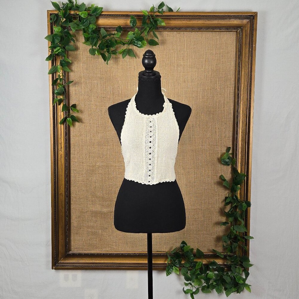Free People Cream Halter Top
